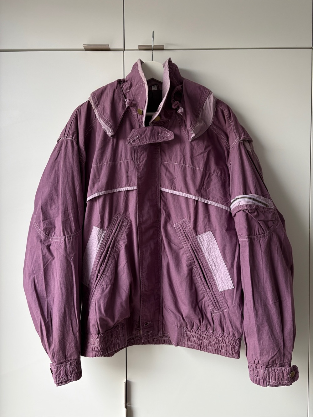 Vintage 80s Two Tone  Purple Cotton Bomber Jacket